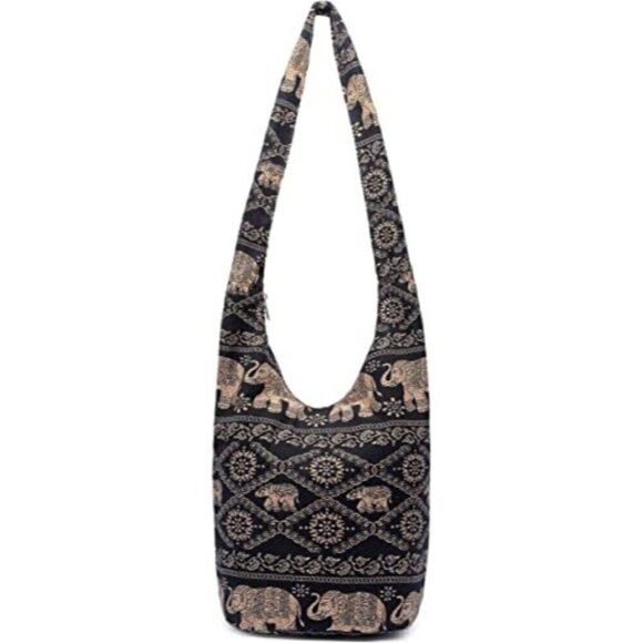 𝅺🆕 Hobo Fashion canvas Shoulder Bag Hippie Crossbody Bohemian Animal Print NWT - Picture 1 of 10